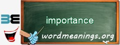 WordMeaning blackboard for importance